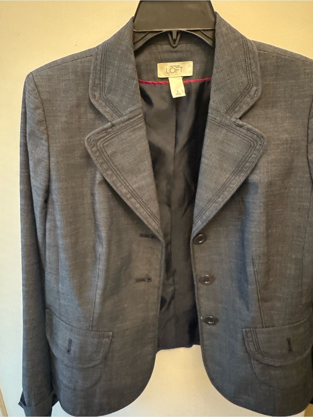 LOFT Bluegray almost denim looking  Women's Blazer and Skirt Suit
